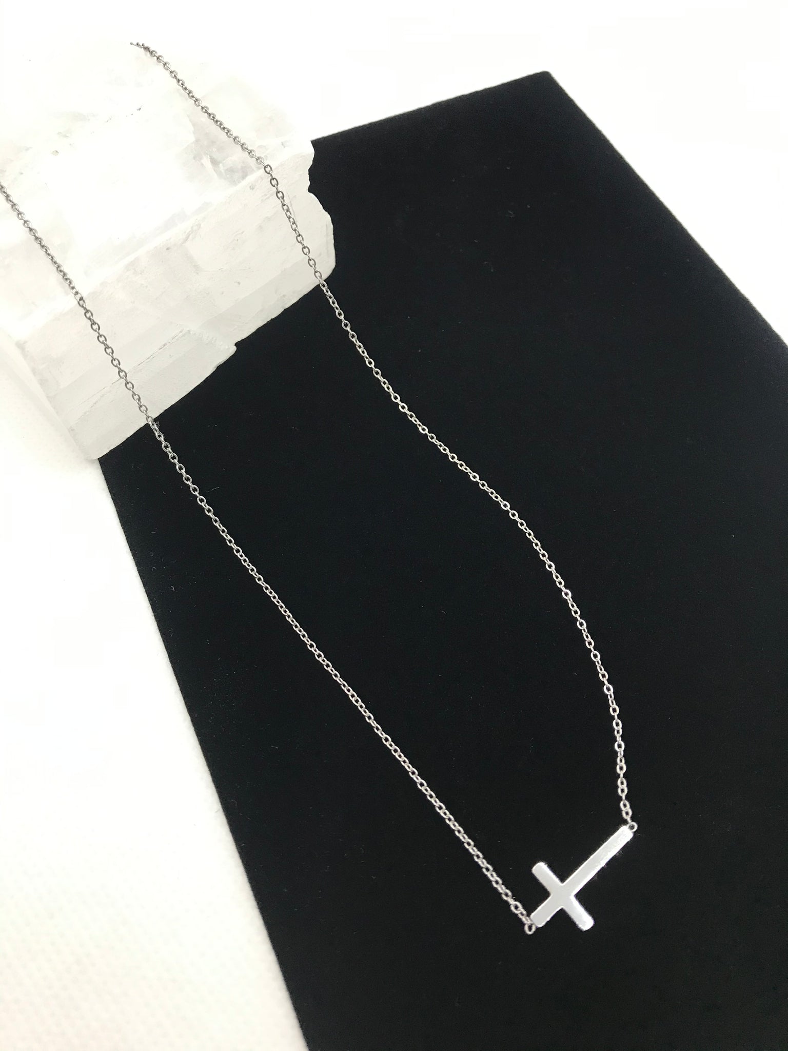 Cross Side Necklace